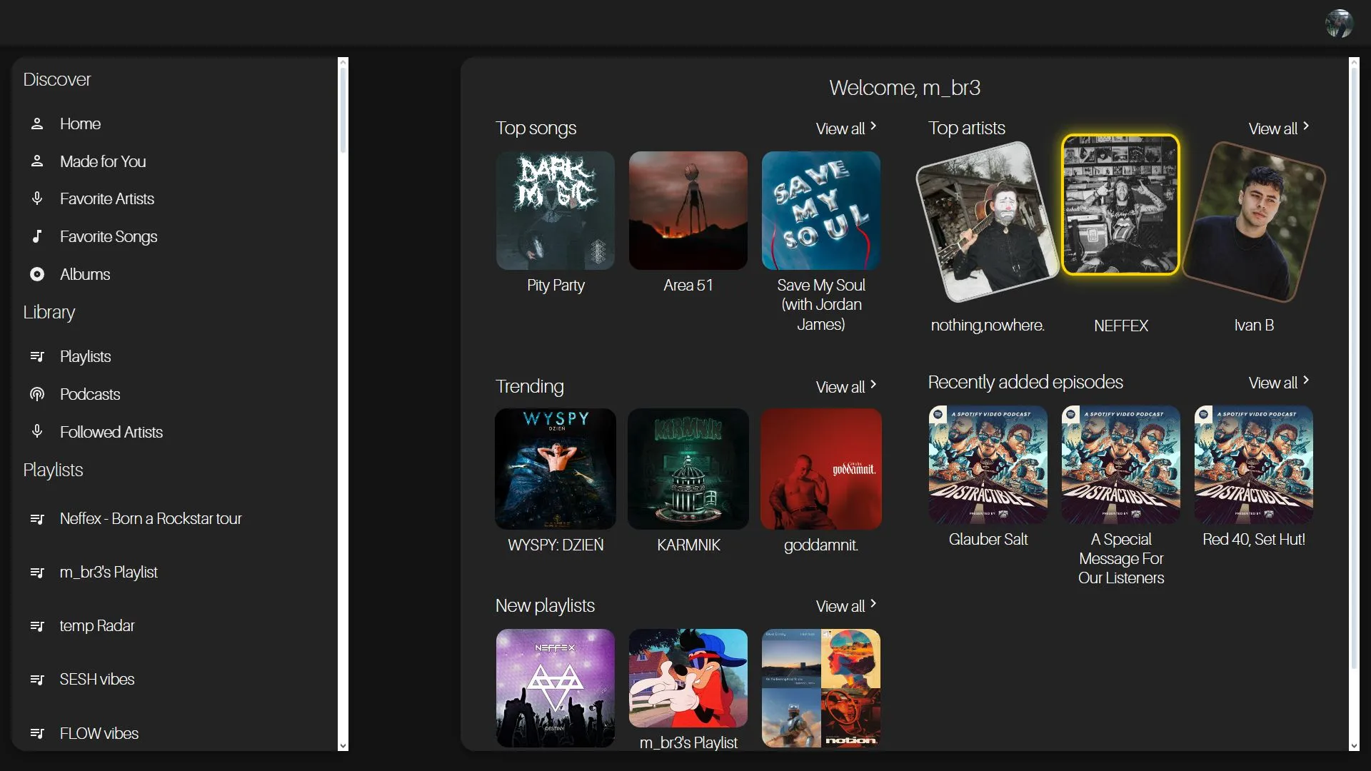 Spotify summary app - Projects